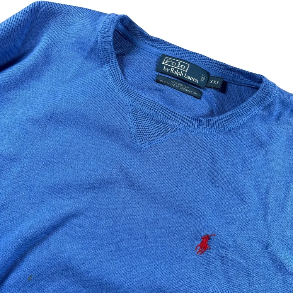 VTG Polo Ralph‎ Lauren Mens XXL Blue Crewneck preppy Sweater old money Logo